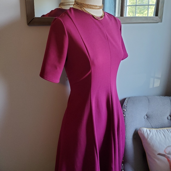 2Hearts Fuschia Fit & Flare Dress - Picture 3 of 6